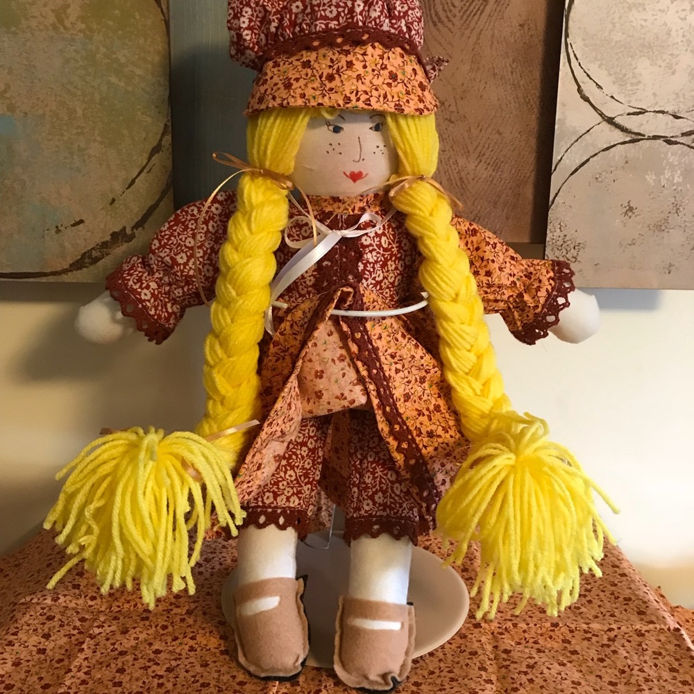 Doll hand stitched + clothes! Sweet& soft!